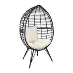 Egg chair zwart - 90x64x155 cm, Tuin en Terras, Nieuw, Verzenden
