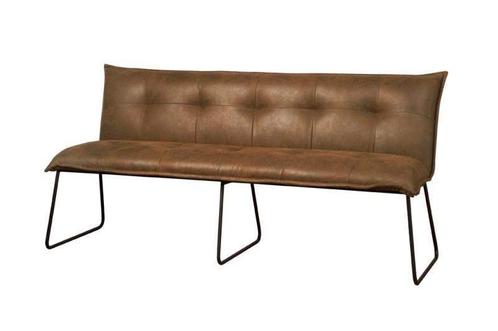 Eetkamerbank Seda 185cm - eetkamerbanken - Cognac, Huis en Inrichting, Banken | Bankstellen, Nieuw, Overige materialen
