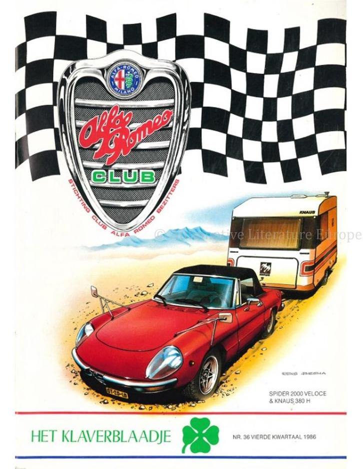 1986 ALFA ROMEO CLUB HET KLAVERBLAADJE 36 NEDERLANDS, Boeken, Auto's | Folders en Tijdschriften, Alfa Romeo
