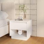 vidaXL Nachtkastje 45x34x44 cm bewerkt hout wit, Huis en Inrichting, Minder dan 45 cm, Verzenden, Nieuw, Minder dan 55 cm