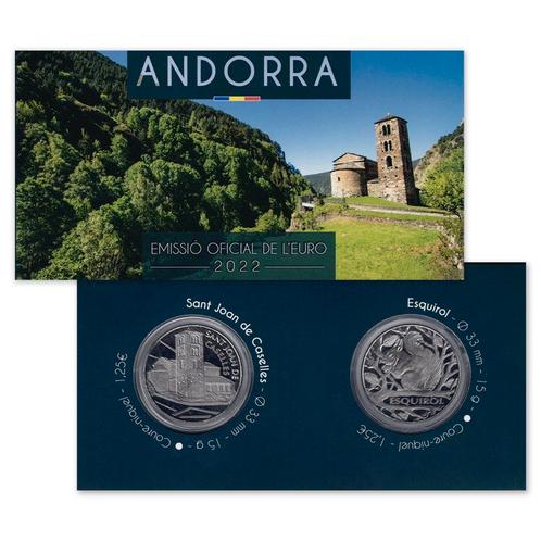 Andorra 2 x 1,25 Euro 2022, Postzegels en Munten, Munten | Europa | Euromunten, Verzenden