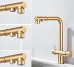 Gouden Keukenkraan met Filter, Uittrekbare Uitloop 2in1, Verzenden, Nieuw