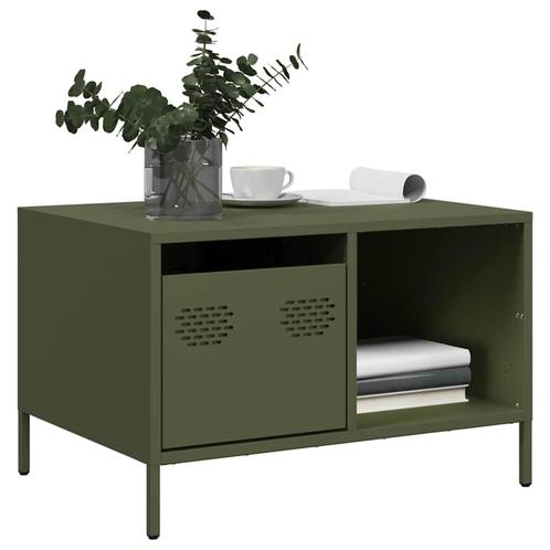 vidaXL Salontafel 68,5x50x43,5 cm koudgewalst staal, Huis en Inrichting, Tafels | Salontafels, 50 tot 100 cm, Nieuw, Metaal, Minder dan 50 cm