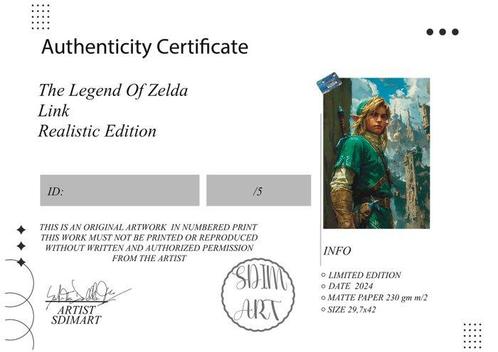 The Legend Of Zelda Link Realistic Edition 5/5 w/COA -, Spelcomputers en Games, Spelcomputers | Overige Accessoires