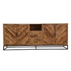 Dressoir Mangohout Sabia 220 cm, Verzenden, Nieuw, 200 cm of meer, Industriële meubels