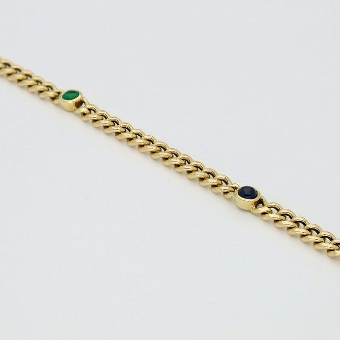 Armband - 14 karaat Geel goud - Robijn-Saffier-Smaragd, Sieraden, Tassen en Uiterlijk, Armbanden