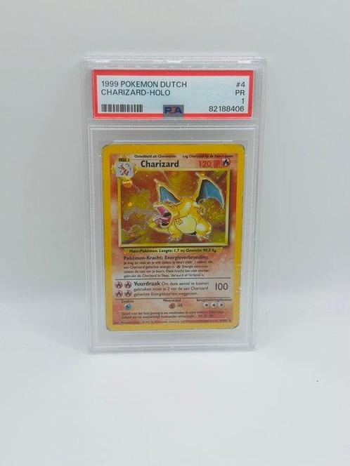 Pokémon - 1 Graded card - charizard base - PSA 1, Hobby en Vrije tijd, Verzamelkaartspellen | Pokémon