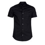 Emporio Armani  8N1C91  Zwart Overhemd Korte Mouw, Kleding | Heren, Overhemden, Nieuw, Verzenden