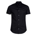 Emporio Armani  8N1C91  Zwart Overhemd Korte Mouw, Kleding | Heren, Overhemden, Verzenden, Nieuw