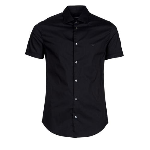 Emporio Armani  8N1C91  Zwart Overhemd Korte Mouw, Kleding | Heren, Overhemden, Verzenden