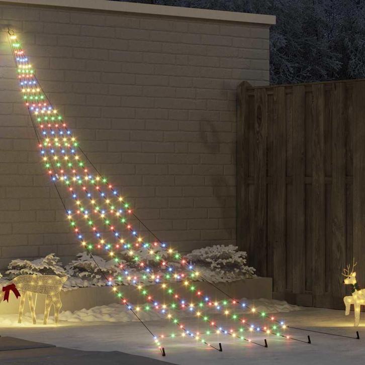 vidaXL LED Kerstboom met Grondspiesjes Multikleur 500 cm, Diversen, Kerst, Nieuw, Verzenden
