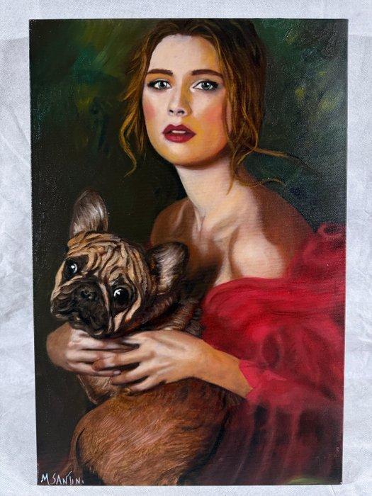 Marco Santini (XX-XXI) - Bellezza e Fedeltà, Antiek en Kunst, Kunst | Schilderijen | Klassiek