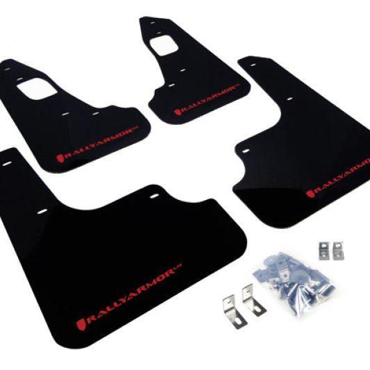 Rally Armor 08-17 Mitsubishi EVO X Black UR Mud Flap w/ Red, Auto-onderdelen, Carrosserie en Plaatwerk, Ophalen of Verzenden
