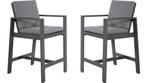Barstoel Malibu 2 Stuks Antraciet Aluminium Lesli Living, Verzenden, Nieuw