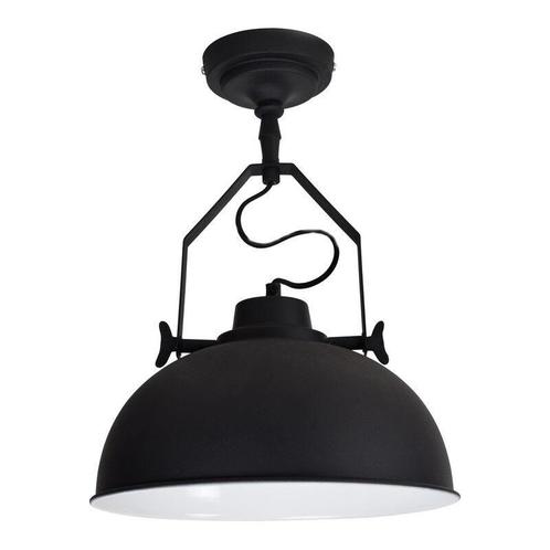 Zwarte, industriële plafonnière Fellen, Huis en Inrichting, Lampen | Plafondlampen, Nieuw, Metaal, Ophalen of Verzenden