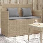 vidaXL Tuinbank met kussens poly rattan beige, Verzenden, Nieuw, Rotan