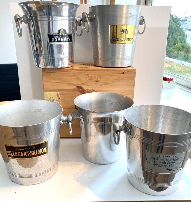 Champagne koeler (5) - Metaal - 5 Champagne koelers, Antiek en Kunst, Antiek | Keukenbenodigdheden