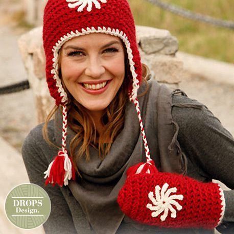Patroon Gehaakte Muts & Wanten Snowflake - Drops Design, Hobby en Vrije tijd, Breien en Haken, Ophalen of Verzenden