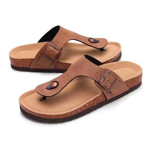 Nieuw: KIDMI Ergonomische Teenslippers - Kurk en PVC Leer, Kleding | Heren, Schoenen, Slippers, Nieuw, Verzenden