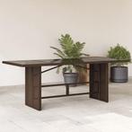 vidaXL Tuintafel met glazen blad 190x80x75 cm poly rattan, Verzenden, Nieuw