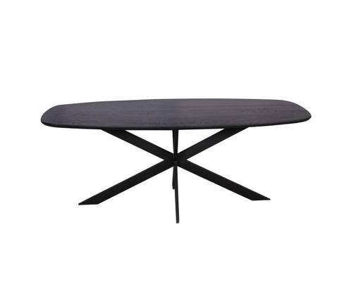 Eiken eettafel Ferris | Deens Ovaal 200 cm | Zwart, Huis en Inrichting, Tafels | Eettafels, Nieuw, Ophalen of Verzenden