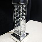 Lamp - Spiegellamp met kristallen bubbellichaam - Glas,, Antiek en Kunst