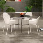 Tuinstoelenset - Comfortabel zitten - Stapelbaar - Grijs, Tuin en Terras, Tuinsets en Loungesets, Ophalen of Verzenden, Nieuw
