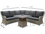 Bilbao dining hoek loungeset 4 delig grijs verstelbare, Ophalen of Verzenden, Nieuw, Wicker