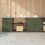 vidaXL Keukenopslag set met plank 3 pcs Olijf Groen 240 x 50, Verzenden, Nieuw