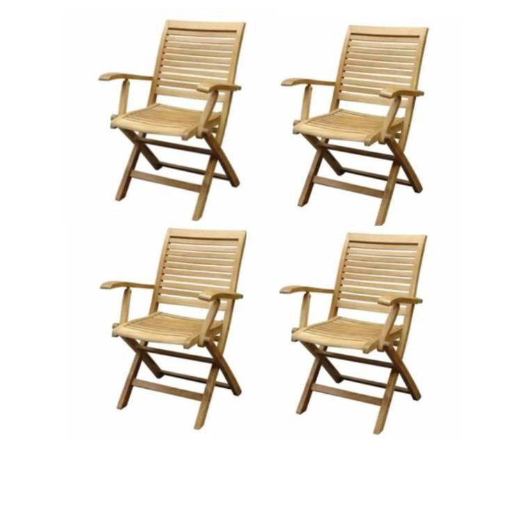 Arona dining tuinstoel inklapbaar met armleuning teak set, Tuin en Terras, Tuinstoelen, Nieuw, Teakhout, Ophalen of Verzenden