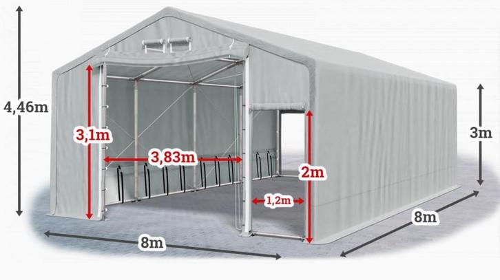 Opslagtent Wikinger Premium 8 x 8 x 4,5 mtr (Opslagtent PVC), Tuin en Terras, Partytenten, Nieuw, Verzenden