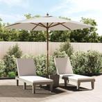 vidaXL Parasol met houten paal 299x240 cm zandkleurig, Verzenden, Nieuw, 2 tot 3 meter