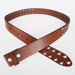 Bruin Leren Riem vierkante studs - Zonder Buckle/Gesp 100..., Kleding | Heren, Riemen en Ceinturen, Verzenden, Nieuw
