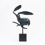 sculptuur, NO RESERVE PRICE - Speckled bronze Rabbit on