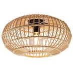 Rotan plafonnière Emilio, bruin, landelijk, Huis en Inrichting, Lampen | Plafondlampen, Ophalen of Verzenden, Nieuw, Metaal, Landelijk