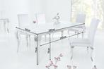 Eettafel Modern Barok 180cm wit zilver/ 37903, Huis en Inrichting, Tafels | Eettafels, Ophalen of Verzenden, Nieuw