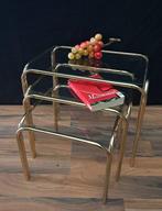 Set bijzettafels - Metaal - Drie vintage stijltafels