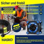 Masko® Kabelhaspel 40m - Verlengkabel - IP44 - Blauw, Doe-het-zelf en Verbouw, Elektra en Kabels, Verzenden, Zo goed als nieuw