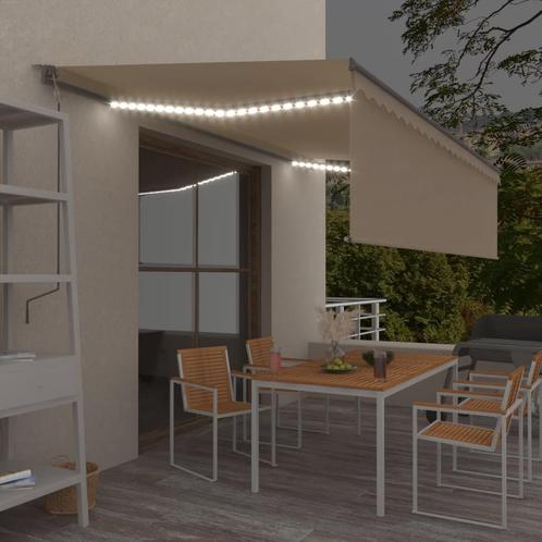 vidaXL Luifel automatisch met rolgordijn LED windsensor 5x3, Tuin en Terras, Zonneschermen, Nieuw, Verzenden