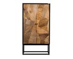 Opbergkast Oeral mangohout 90 cm - Zwart Bruin, Huis en Inrichting, Kasten | Wandmeubels, Ophalen of Verzenden, Nieuw