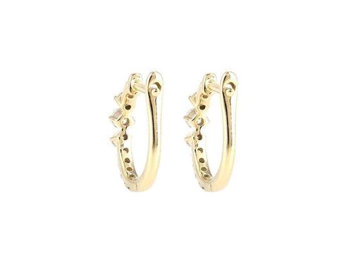 Oorbellen - 14 karaat Geel goud - 0.32ct. tw. Diamant, Sieraden, Tassen en Uiterlijk, Oorbellen