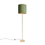 Botanische vloerlamp messing met groene kap 40 cm - Simplo, Nieuw, Overige materialen, Modern, 150 tot 200 cm