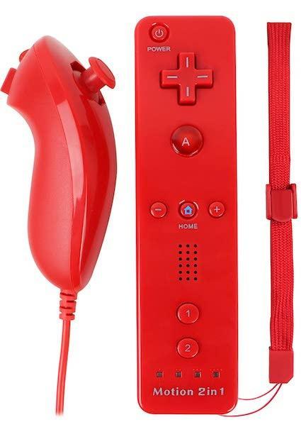 Wii Controller / Remote Motion Plus Rood + Nunchuk Rood (..., Spelcomputers en Games, Spelcomputers | Nintendo Consoles | Accessoires
