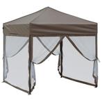 Partytent inklapbaar met zijwanden 2x2 m taupe (Partytenten), Verzenden, Nieuw, 2 meter of meer, Partytent