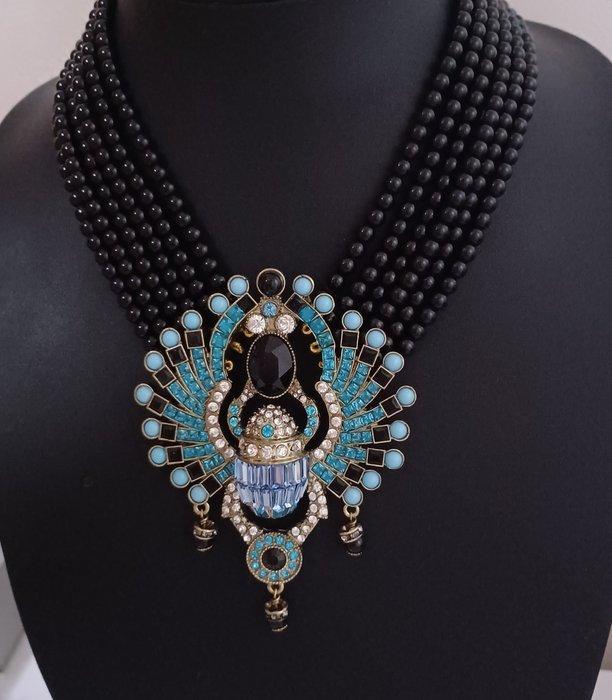 Heidi Daus - Brons, Kristallen, Scarabee - Halsketting, Antiek en Kunst, Curiosa en Brocante