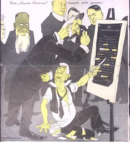 Colijn en Aalberse over de Troonrede (lijst optie, Lithos), Antiek en Kunst, Kunst | Litho's en Zeefdrukken, Verzenden