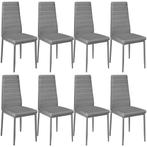 Eetkamerstoelen, kunstleer - grijs, Set van 8, Verzenden, Nieuw