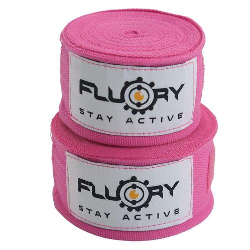 Fluory Boksbandages Hand Wraps Roze 300 / 500 cm, Sport en Fitness, Vechtsporten en Zelfverdediging, Vechtsportbescherming, Nieuw