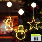 Kerstverlichting Raam Kerstster + Sneeuwpop met Bezem +, Verzenden, Nieuw
