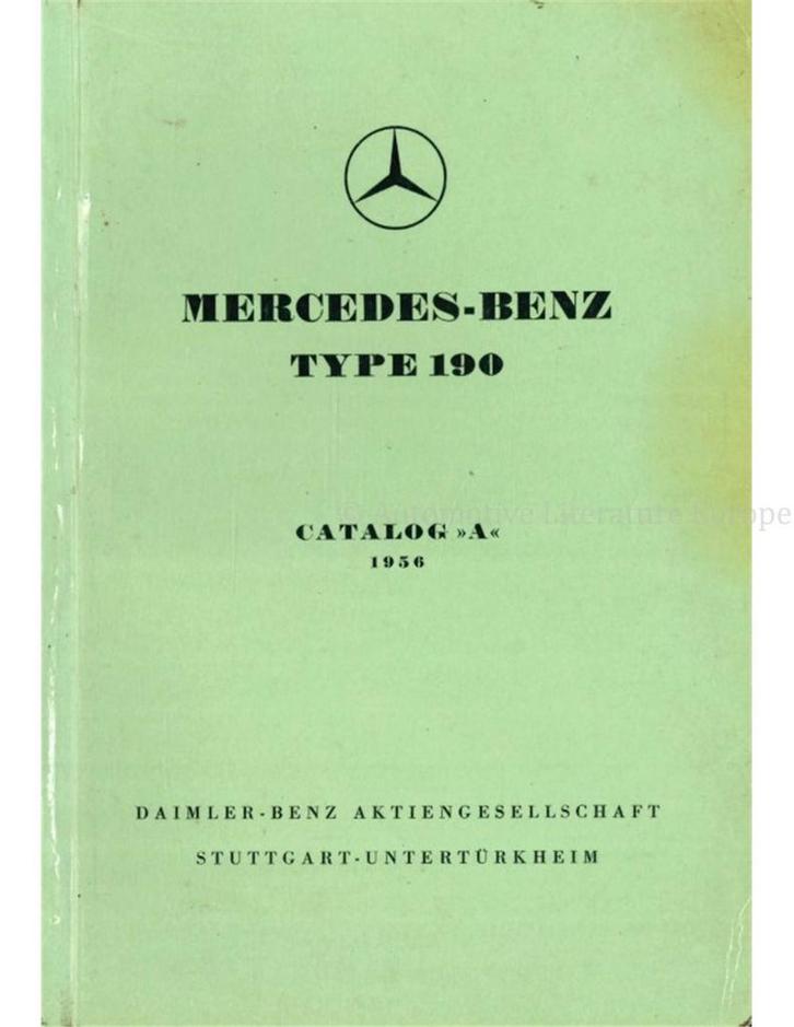 1956 MERCEDES BENZ 190 ONDERDELEN CATALOGUS, Auto diversen, Handleidingen en Instructieboekjes